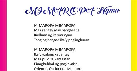 npti hymn lyrics|Beloved MIMAROPA (MIMAROPA Hymn) .